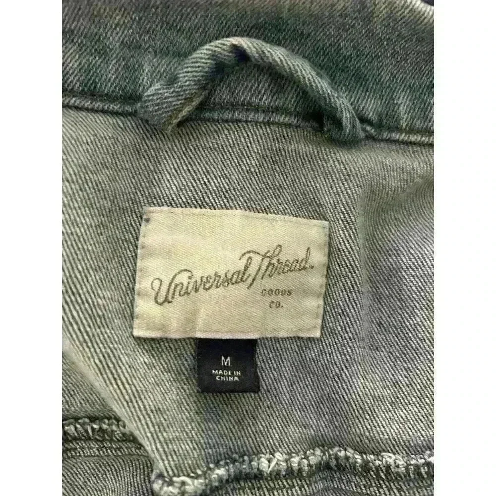 Universal Thread Jacket Womens Medium Denim Blue Jean Long Sleeve Freeborn - Picture 4 of 5